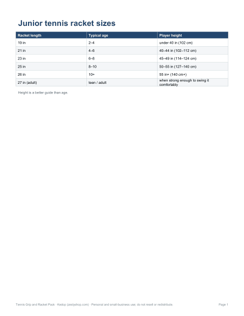 Preview of the first page of Junior chart (PDF/DOCX)